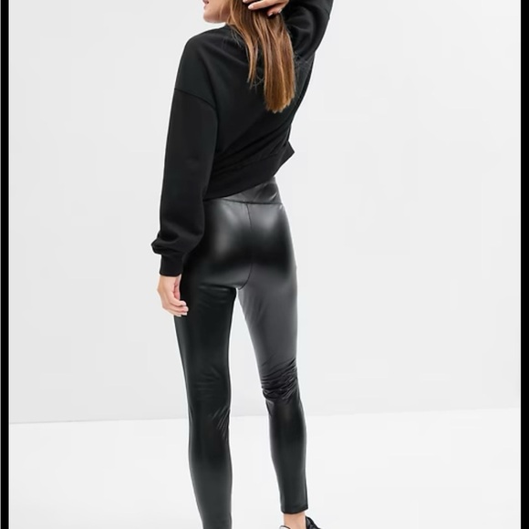 Black Faux Leather Leggings - Picture 1 of 4